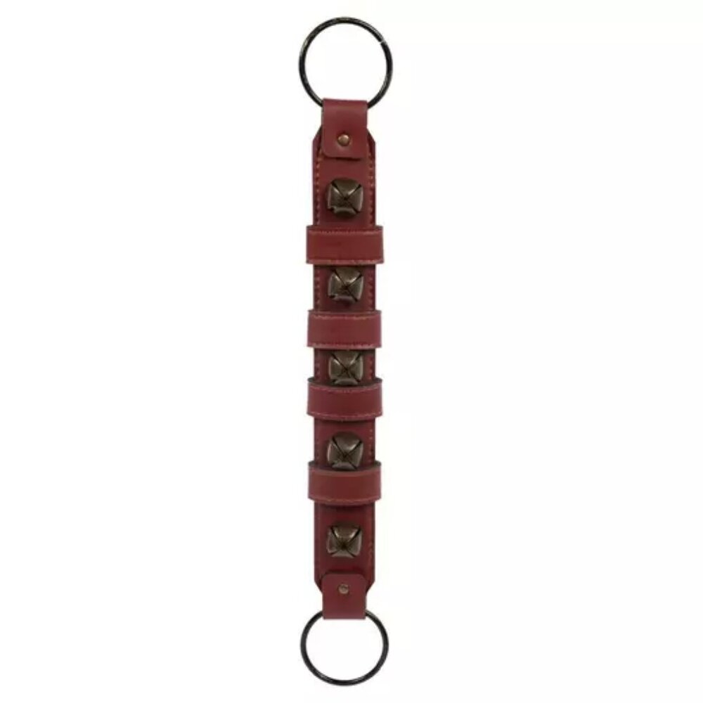 Christmas Holiday Faux Leather Jingle Bell Wall Decor / Door Handle Decor NEW